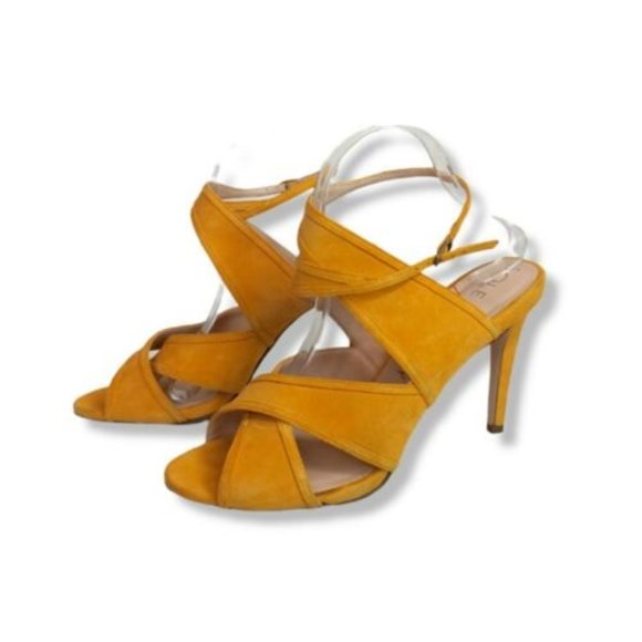 Sole Society Shoes - Sole Society Esme Spicy Mustard Suede Stiletto Heel Womens Sz 10